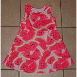 Girls Sz 4 Toddler Sleeveless Bright Watermelon Print Dress CHILDRENS PLACE